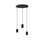 Calex Retro Pendulum Cordset Round Metal Black  |incl. cable 2 Meter - Suitable for 3xE27 