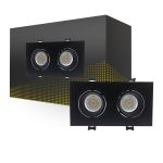 Spot Duo Black | Cutout 155x75mm - IP22 - GU10 Fitting
